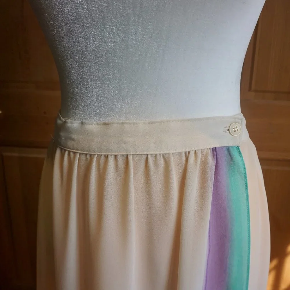 💚 VINTAGE ZIZI | BARBARA CHODOS Stripe Wrap Skirt - Picture 4 of 13